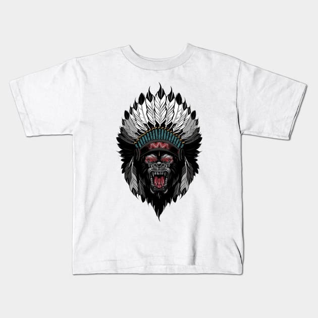Gorilla Native Kids T-Shirt by maxha